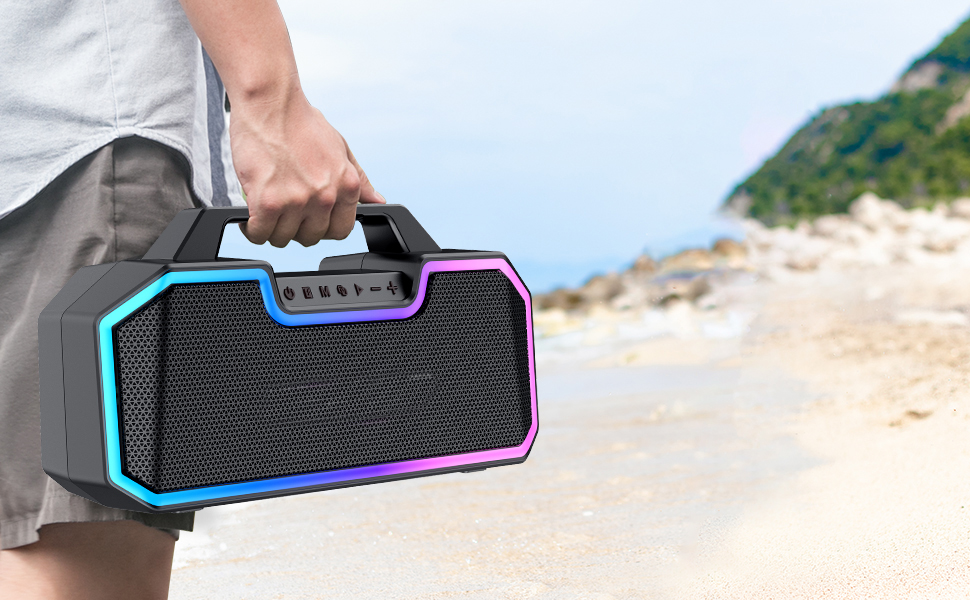 80W Portable Bluetooth Speakers Loud with Dual Paring,400MAh Big Battery, - 
