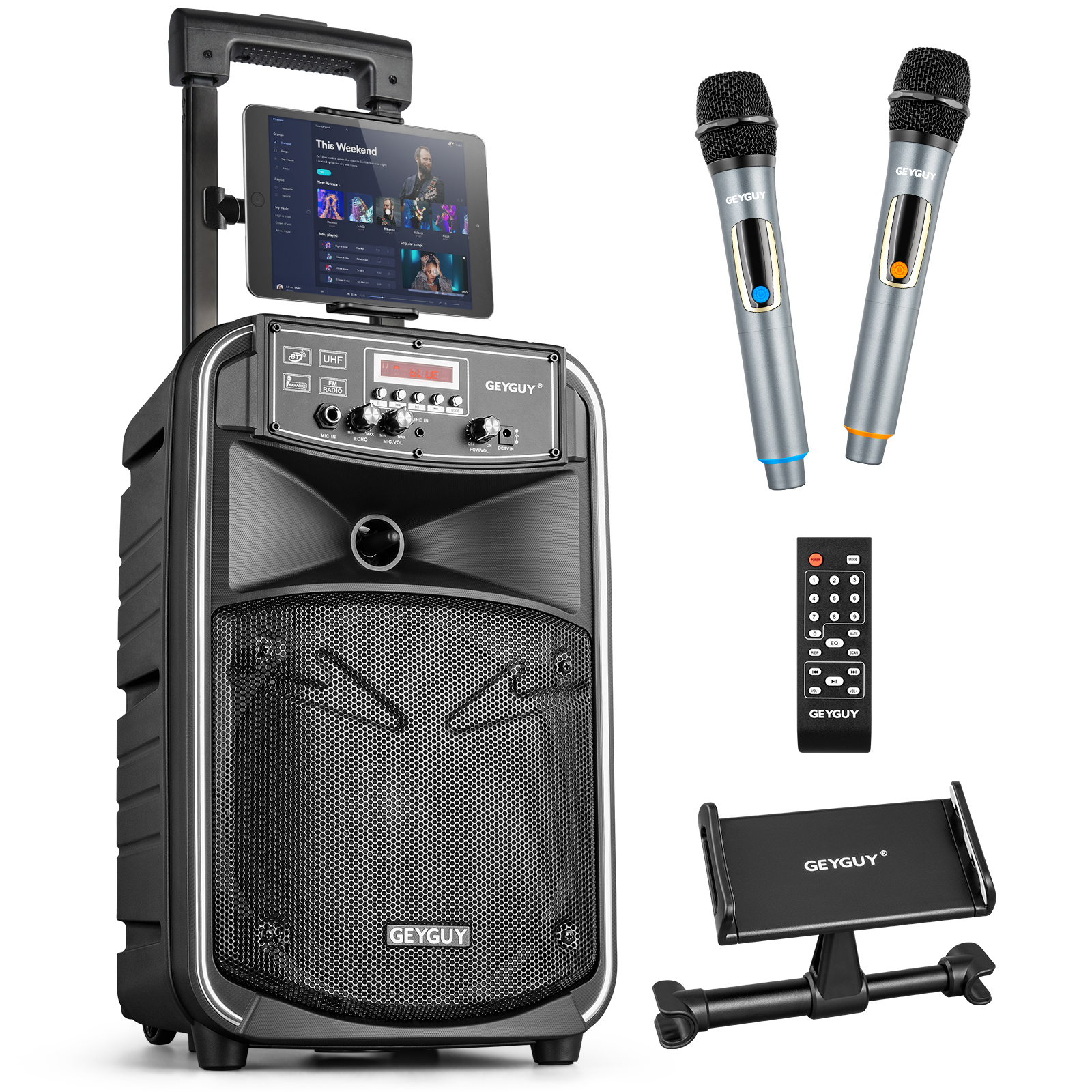 GTSK8-2 Portable Karaoke Machine with Two Wireless Microphone